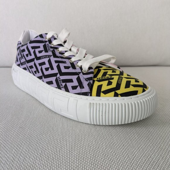 Versace La Greca Coated Canvas Sneakers - Picture 7 of 11